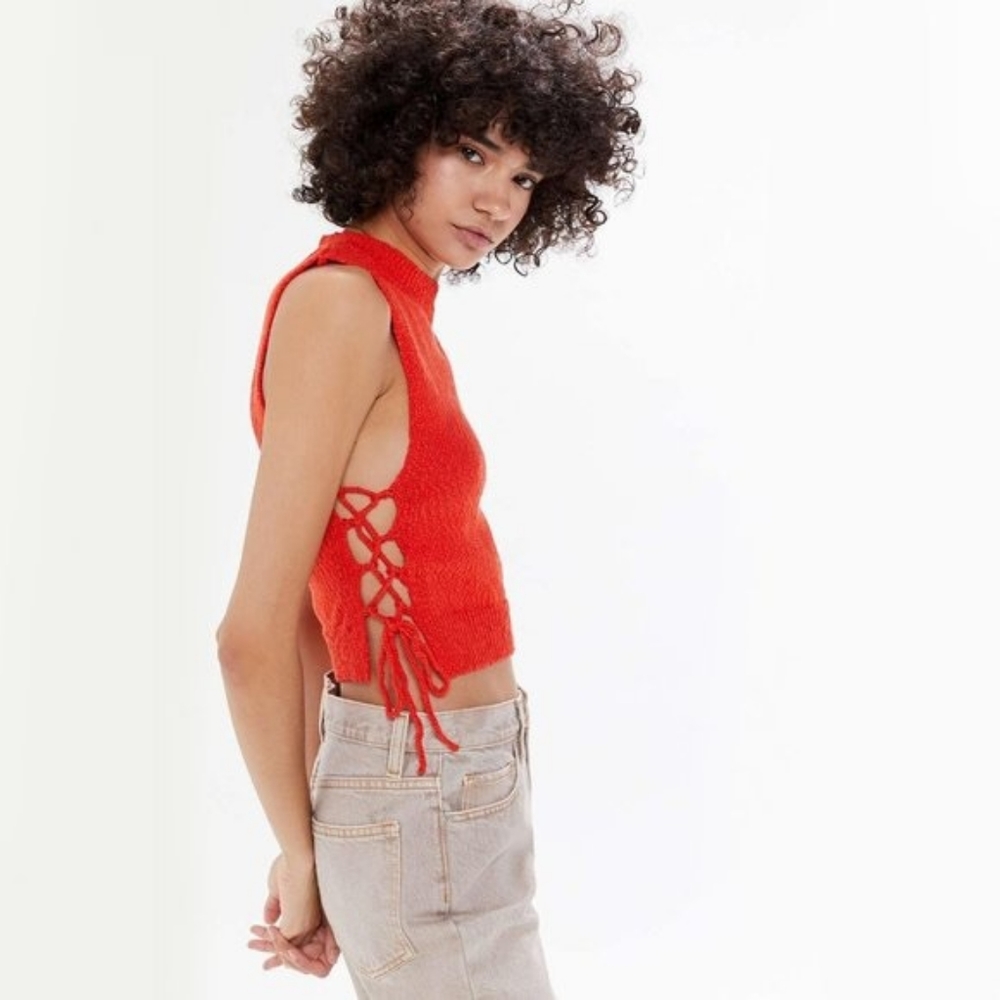 Urban Outfitters Knit Orange Tank size S NWT